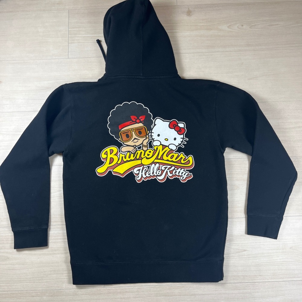 Bruno Mars Hello Kitty Hoodie Black Tokyo Dome Concert Merch Sanrio Sz M Unisex